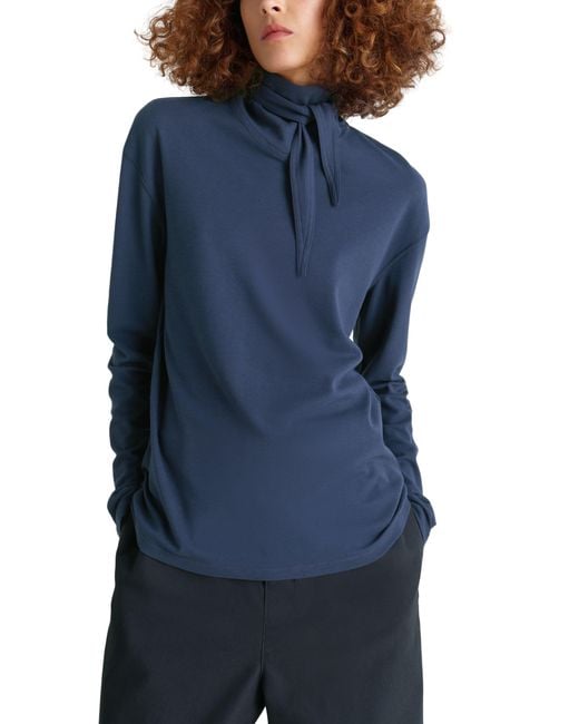 Lemaire Blue Langärmeliges Foulard-Top