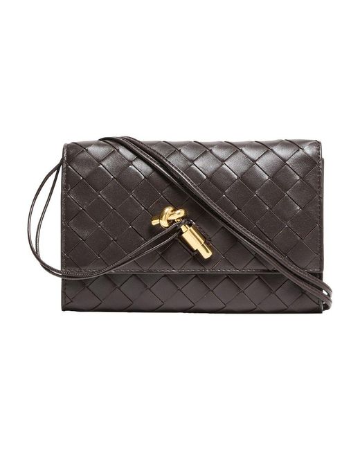 Bottega Veneta Black Brieftasche Andiamo Slim Mit Trageriemen