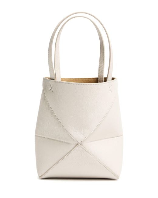 Loewe White Mini Puzzle Fold Tote