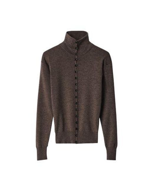 Lemaire Brown Button-Down Long-Sleeve Top