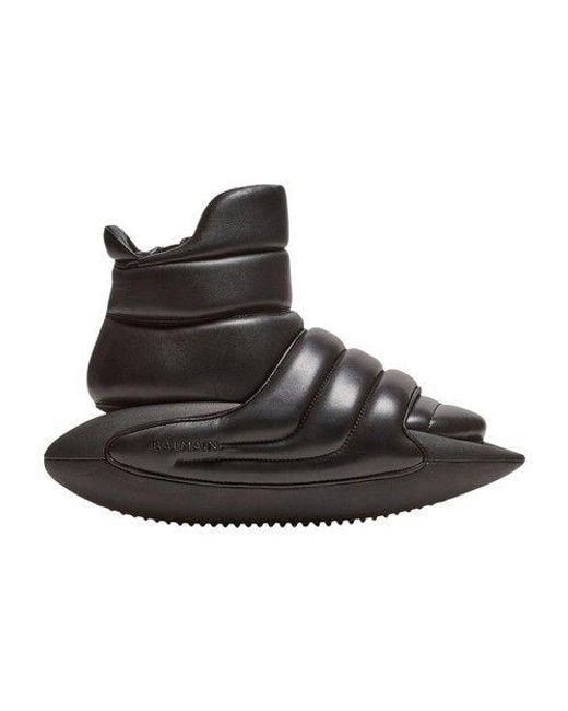 Balmain Black B-it Hight-top Mules In Quilted Leather for men