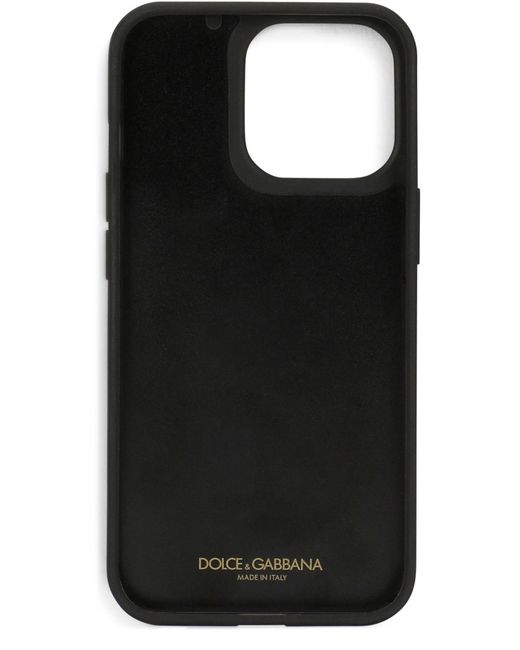 Dolce & Gabbana Hülle für iPhone 14 Pro aus poliertem Kalbsleder mit  Leopardenmuster in Schwarz | Lyst DE