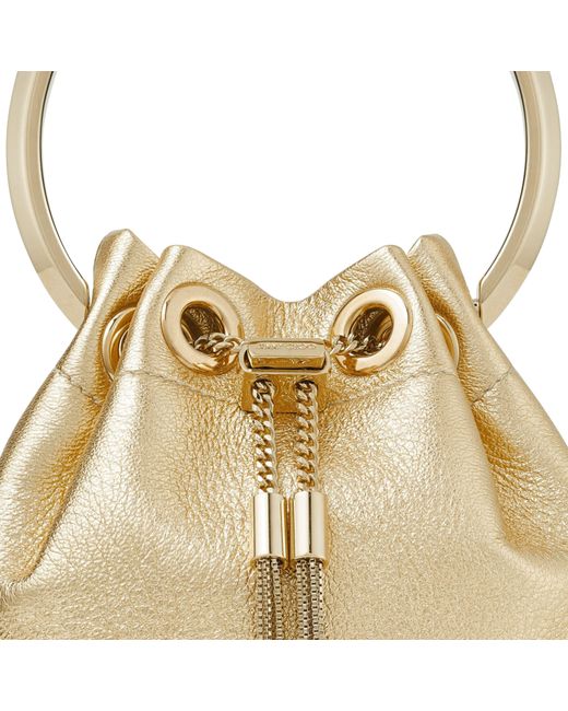 Jimmy Choo Metallic Bon Bon Micro Bucket Bag