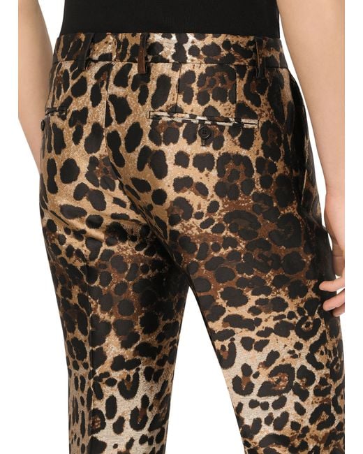 Dolce & Gabbana Black Jacquard Pants With Leopard Design for men
