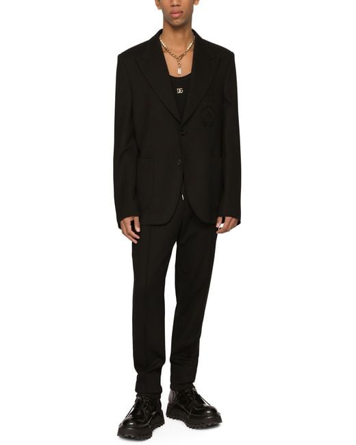 Pantalon de survêtement en jersey à chevrons Dolce & Gabbana pour homme en coloris Black