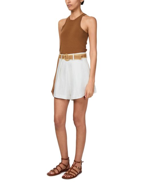Zimmermann White Tuck Shorts Rhiannon