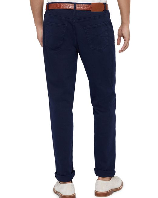 Brunello Cucinelli Blue Dyed Denim Trousers for men