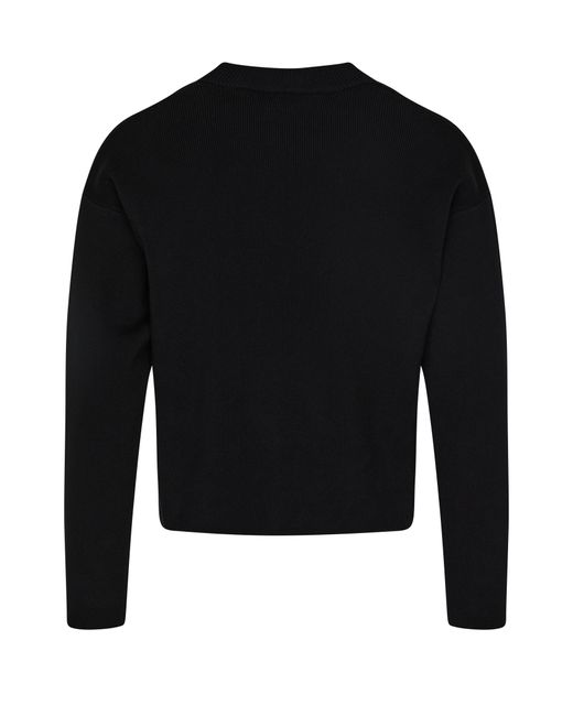AMI Black Ami De Caur Crewneck Sweater for men