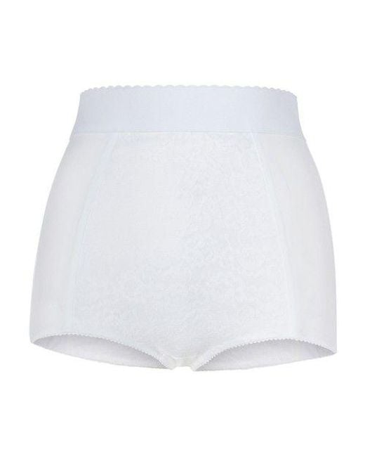 Dolce & Gabbana Highwaisted Shaper Panties In Jacquard And Satin in White Lyst