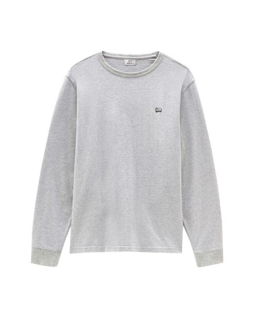 Woolrich Gray Long Sleeves Sheep Tee for men