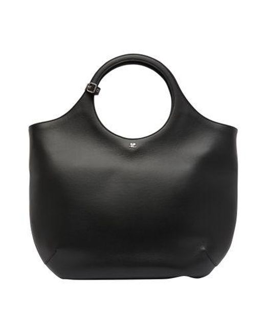 Courreges Black Large Holy Leather Bag