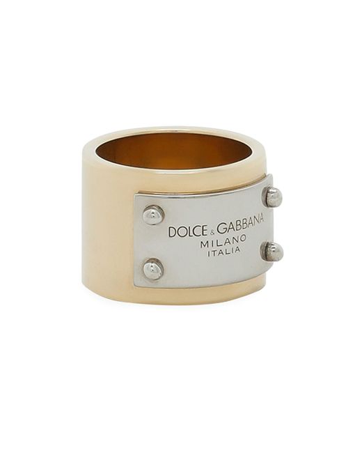 Dolce & Gabbana Metallic Ring mit Logoplakette