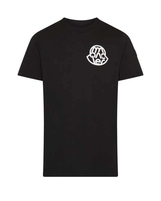 Moncler Black Short-Sleeve T-Shirt With Logo for men