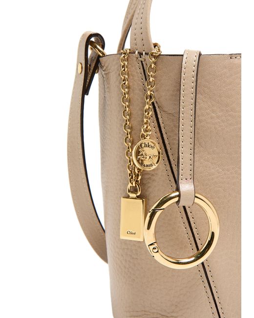 Chloé Natural Cabas-Tasche Aus Genarbtem Leder Spin