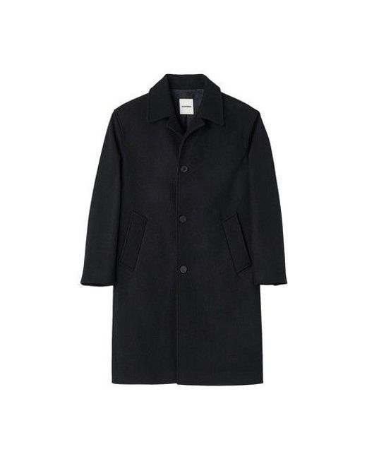 Sandro Black Wool And Cashmere Coat for men
