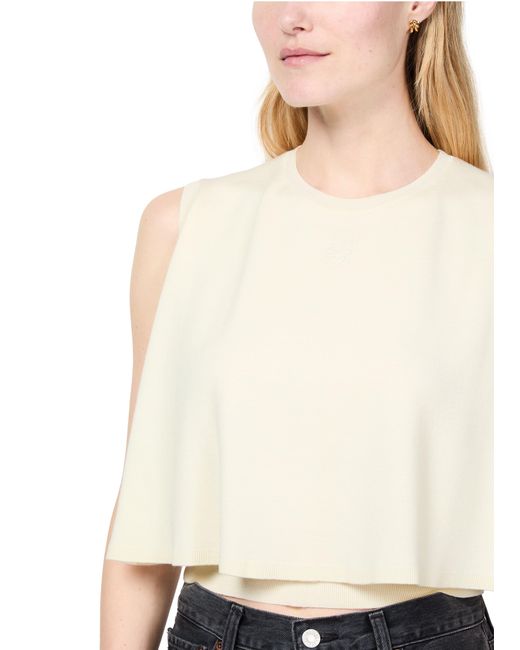 Loewe White Ärmelloser Strickpullover