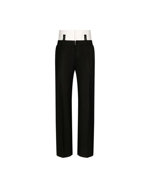 Dolce & Gabbana Black Tailored Pants With Belt for men