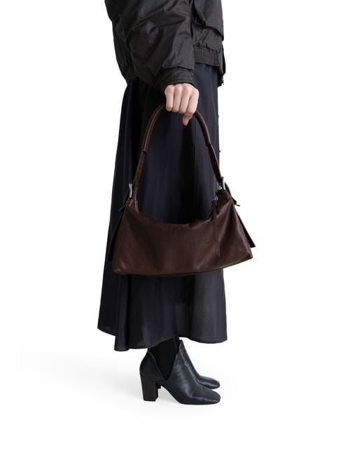 Lemaire Brown Belted Leather Baguette Bag