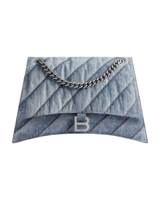 Balenciaga Blue Crush Medium Chain Bag Quilted