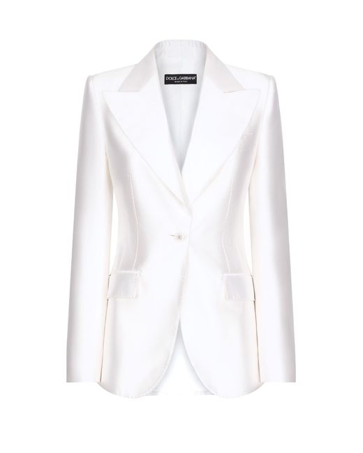 Dolce & Gabbana White Single-Breasted Turlington Jacket
