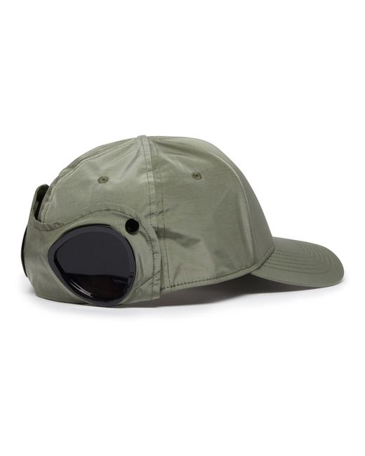 C P Company Green Chrome-r Goggle Cap for men