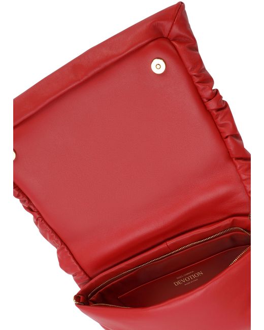 Dolce & Gabbana Red Medium Devotion Soft Shoulder Bag