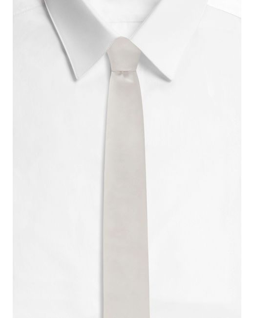 Cravate en soie avec logo DG Dolce & Gabbana pour homme en coloris White