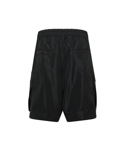 Rick Owens Black Woven Cargobela Shorts for men