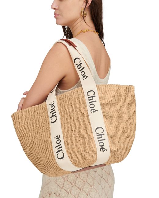 Chloé Natural Beige Mifuko Edition Large Woody Tote