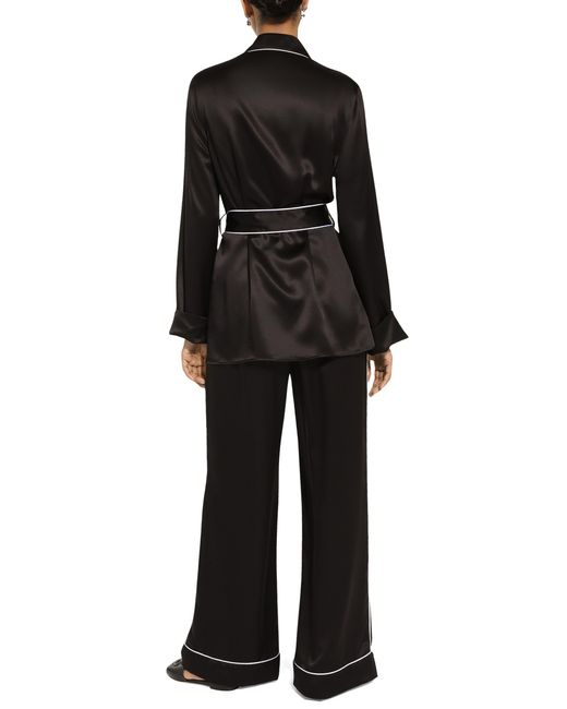 Dolce & Gabbana Black Silk Pajama Shirt