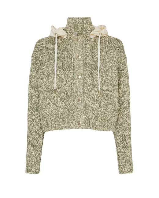 Moncler Green Hooded Cardigan