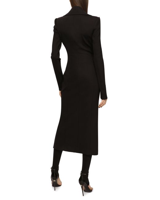 Dolce & Gabbana Black Jersey Coat Dress