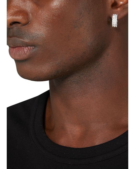 Hatton Labs Metallic Double Eternity Spike Hoop Earrings for men