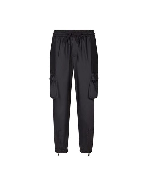 Dolce & Gabbana Black Jogging Pants With Large Pockets for men