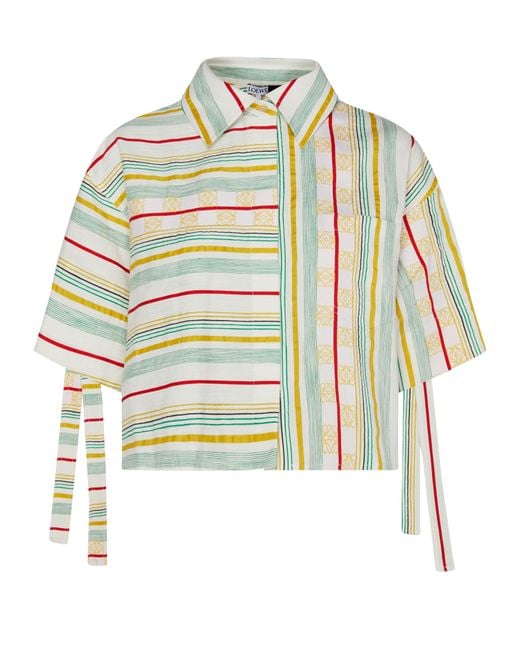 Loewe Green Short Striped Shirt