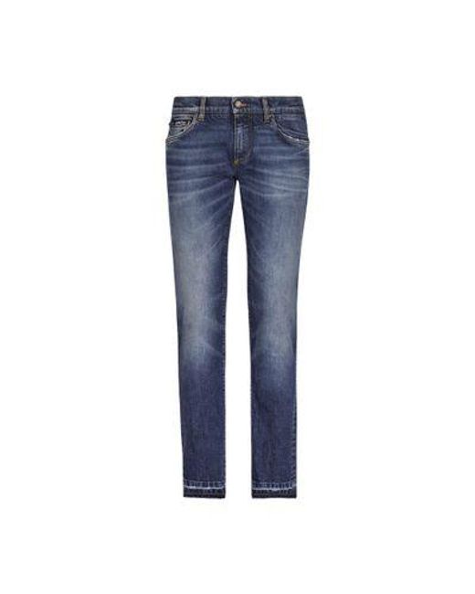 Dolce & Gabbana Blue Washed Skinny Fit Stretch Denim Jeans for men