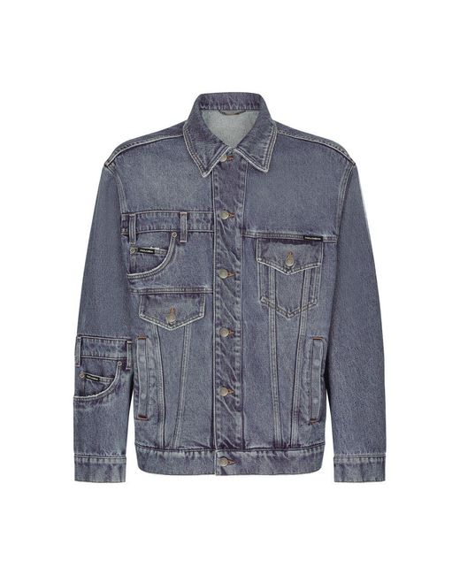 Dolce & Gabbana Blue Patchwork Denim Jacket for men