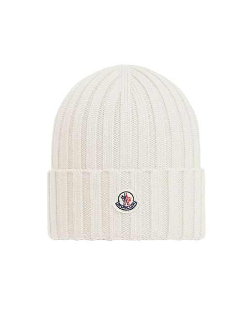 Moncler White Mütze Mit Logo