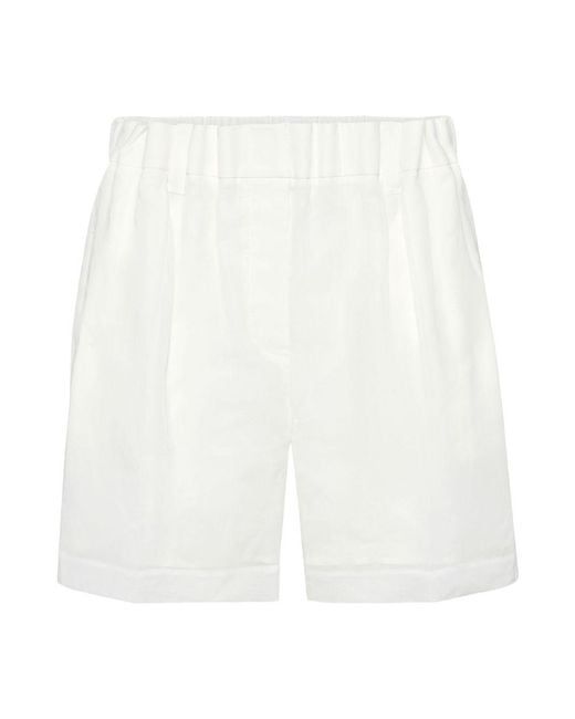 Brunello Cucinelli White Organza Shorts
