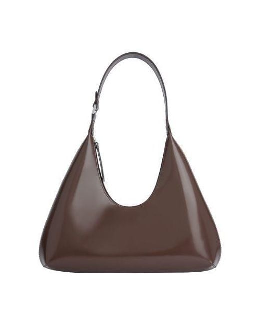 By Far Brown Amber Semi Patent Leather Shoulder Bag