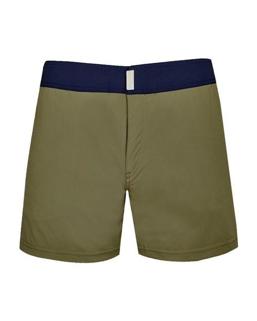 Vilebrequin Green Stretch Swim Shorts Flat Belt for men
