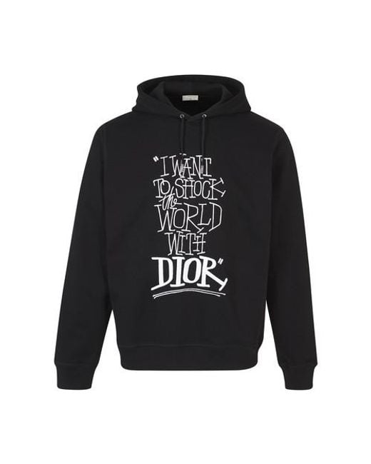 Dior Black Sweatshirt À Capuche Oversize And Shawn for men
