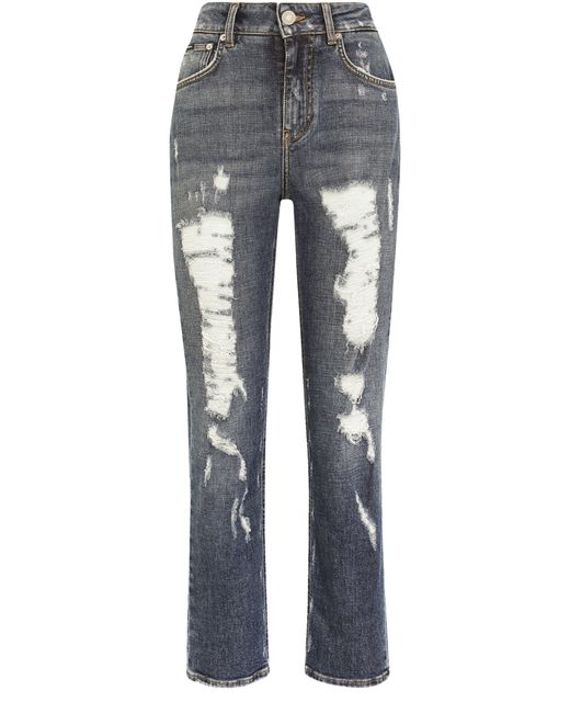 Dolce & Gabbana Gray Boyfriend Jeans With Rips