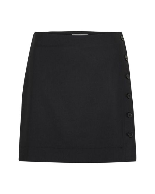 Loulou Studio Black Mahaz Wool Asymmetric Skirt