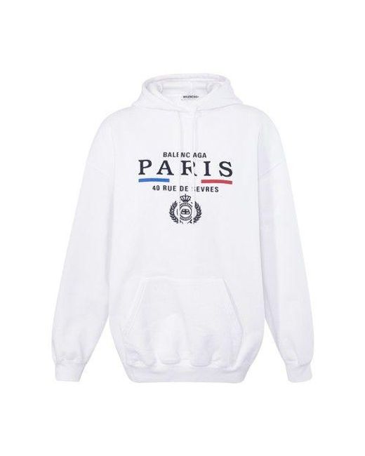 Balenciaga Paris Flag Sweatshirt in White | Lyst