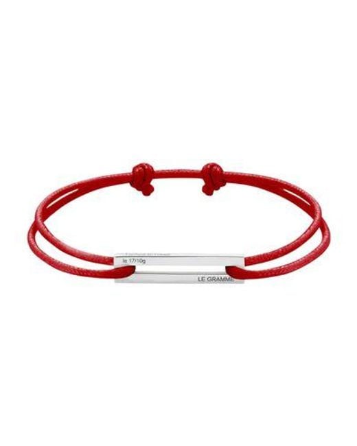 Le Gramme Red Sterling Cord Bracelet 1,7G for men