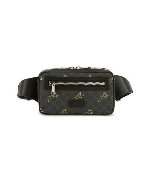 Gucci Black GG Tiger Print Belt Bag for men