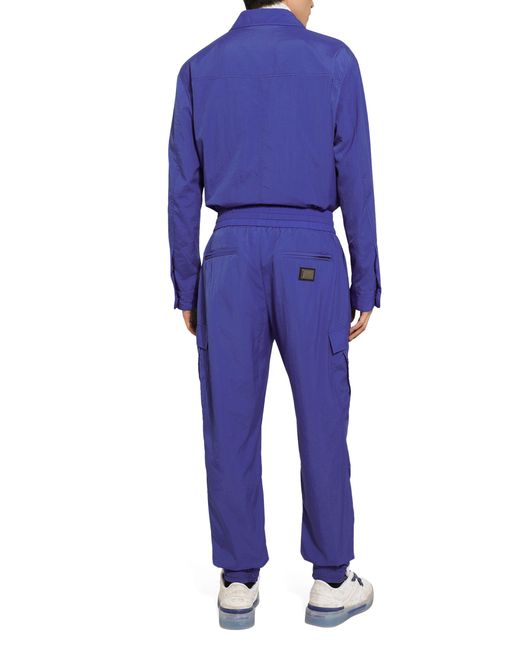 Dolce & Gabbana Purple Stretch Cotton Cargo Pants for men