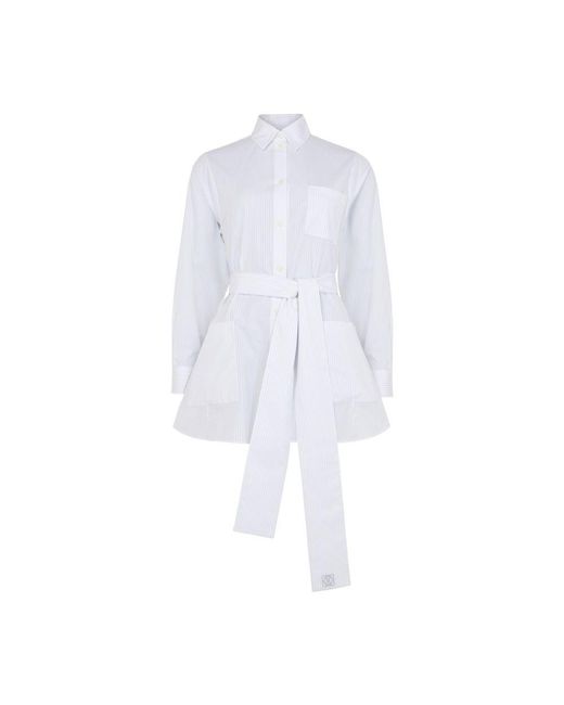 Loewe White Gürtel-Pyjama-Bluse Aus Baumwolle