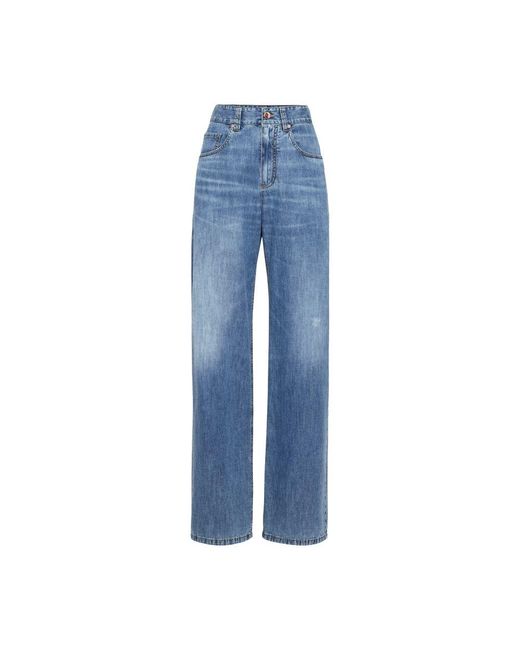 Brunello Cucinelli Blue Loose 5-Pocket Jeans